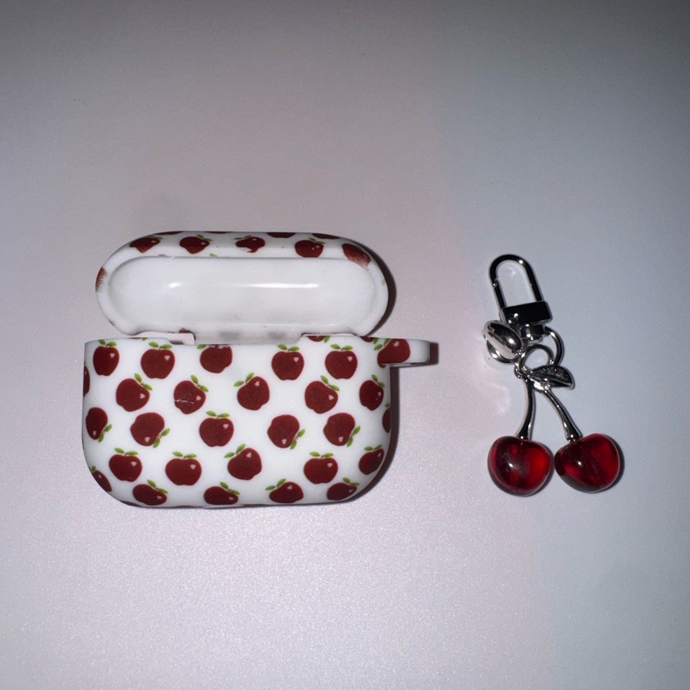Cherry Design AirPods Case with Keychain